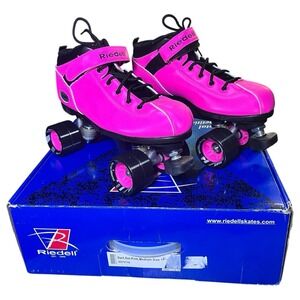 Riedell Dart Quad Roller Derby‎ Skates Pink  Wheels Black Size 11